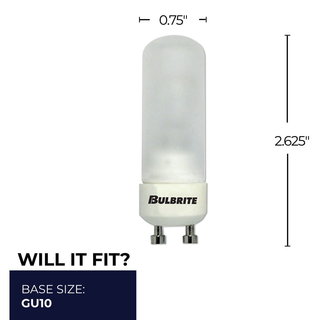 Bulbrite 862794 Bulbrite Pack of (4) 50 Watt Dimmable Halogen DJD Light Bulbs with Frost Glass Finish and Twist & Lock Bi-Pin (GU10) Base, 650 Lumens