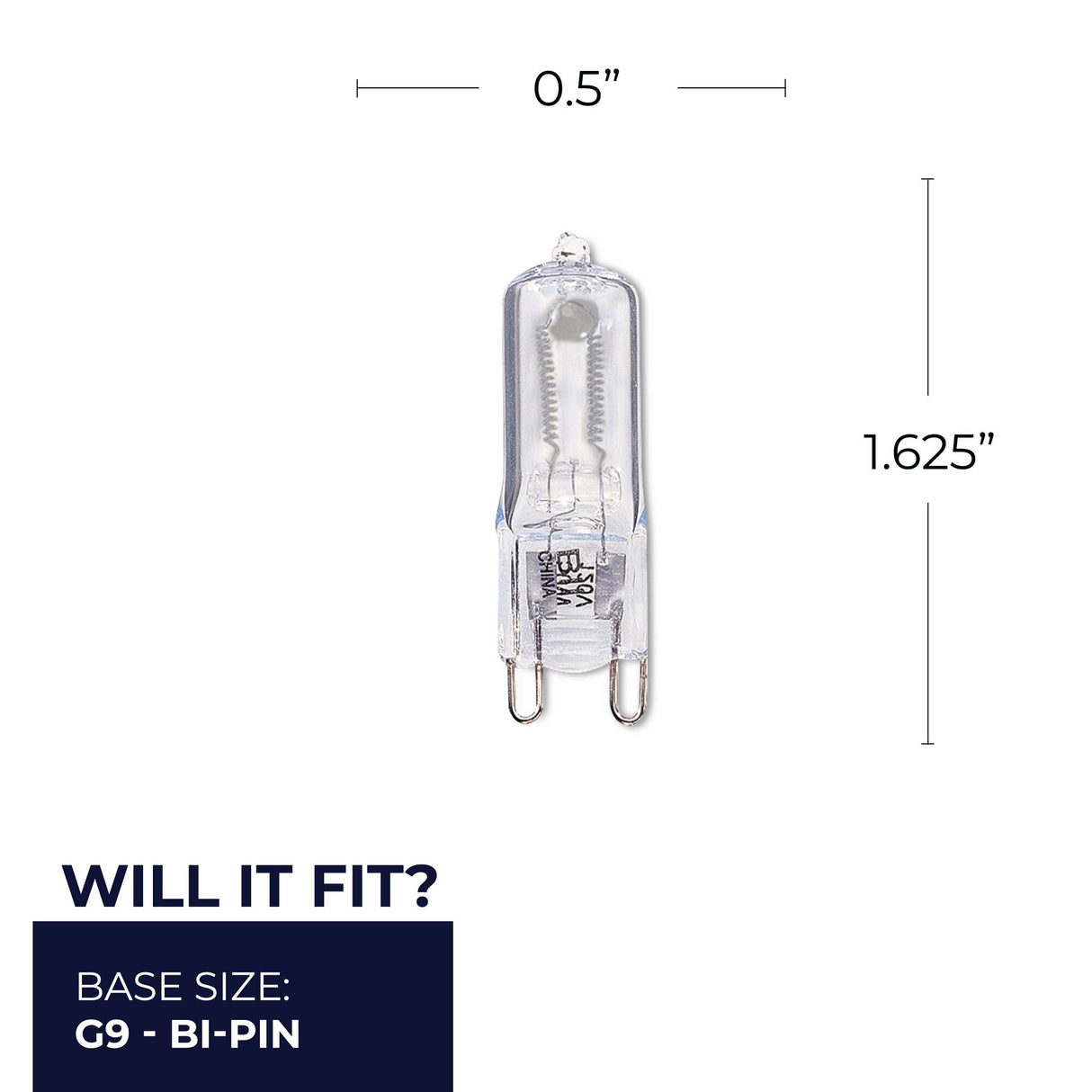 Bulbrite 860829 Bulbrite 50 Watt Dimmable Clear T4 JC Bi-Pin (G9) Halogen Bulb, Pack of (5)