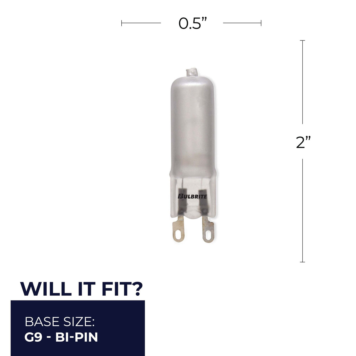 Bulbrite 860836 Bulbrite Pack of (5) 60 Watt 120V Dimmable Frost T4 Halogen Mini Light Bulbs with Bi-Pin (G9) Base, 2900K Soft White Light