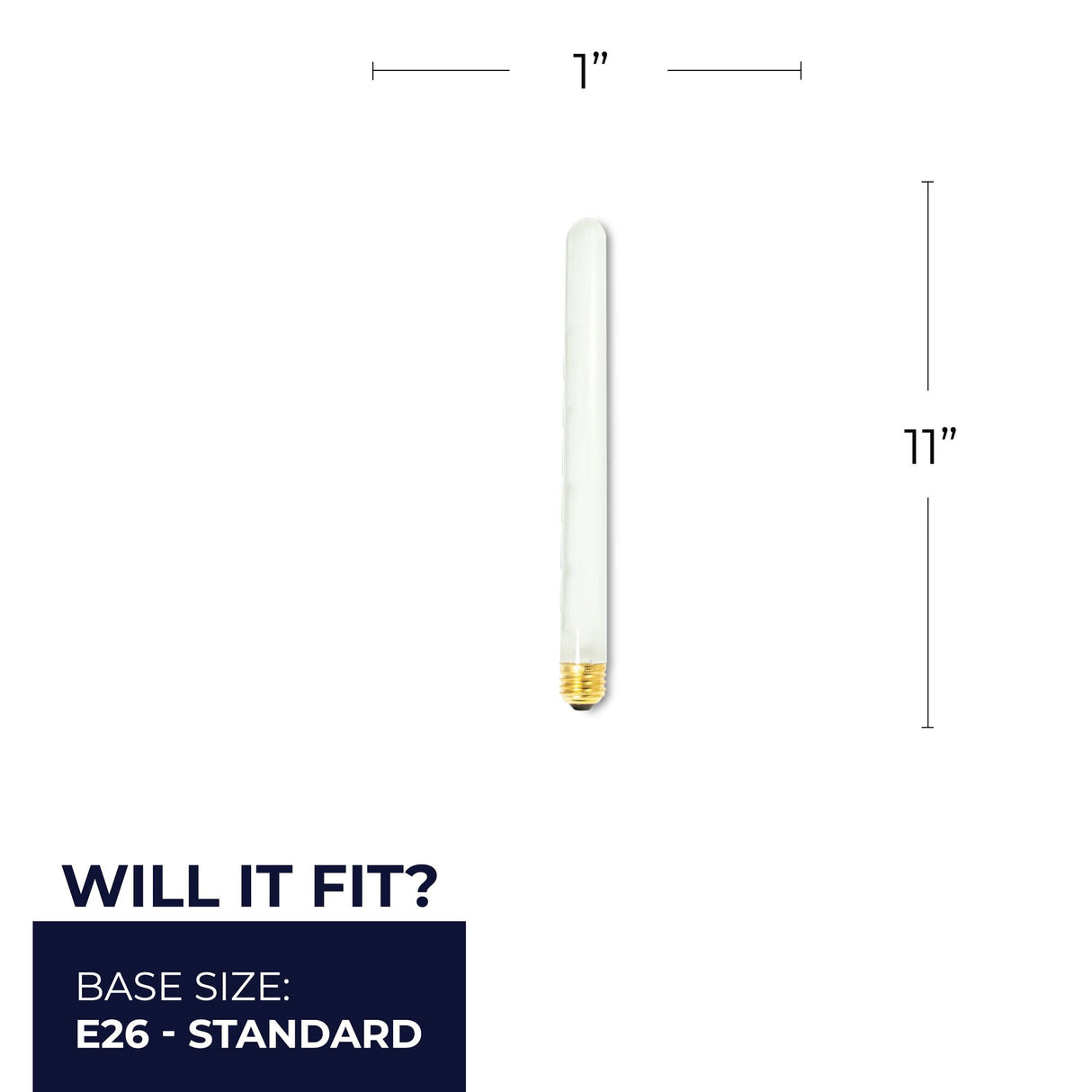 Bulbrite 861033 Bulbrite Pack of (5) Incandescent T8 Medium Screw Base (E26) Light Bulb, 75 Watt, Frost