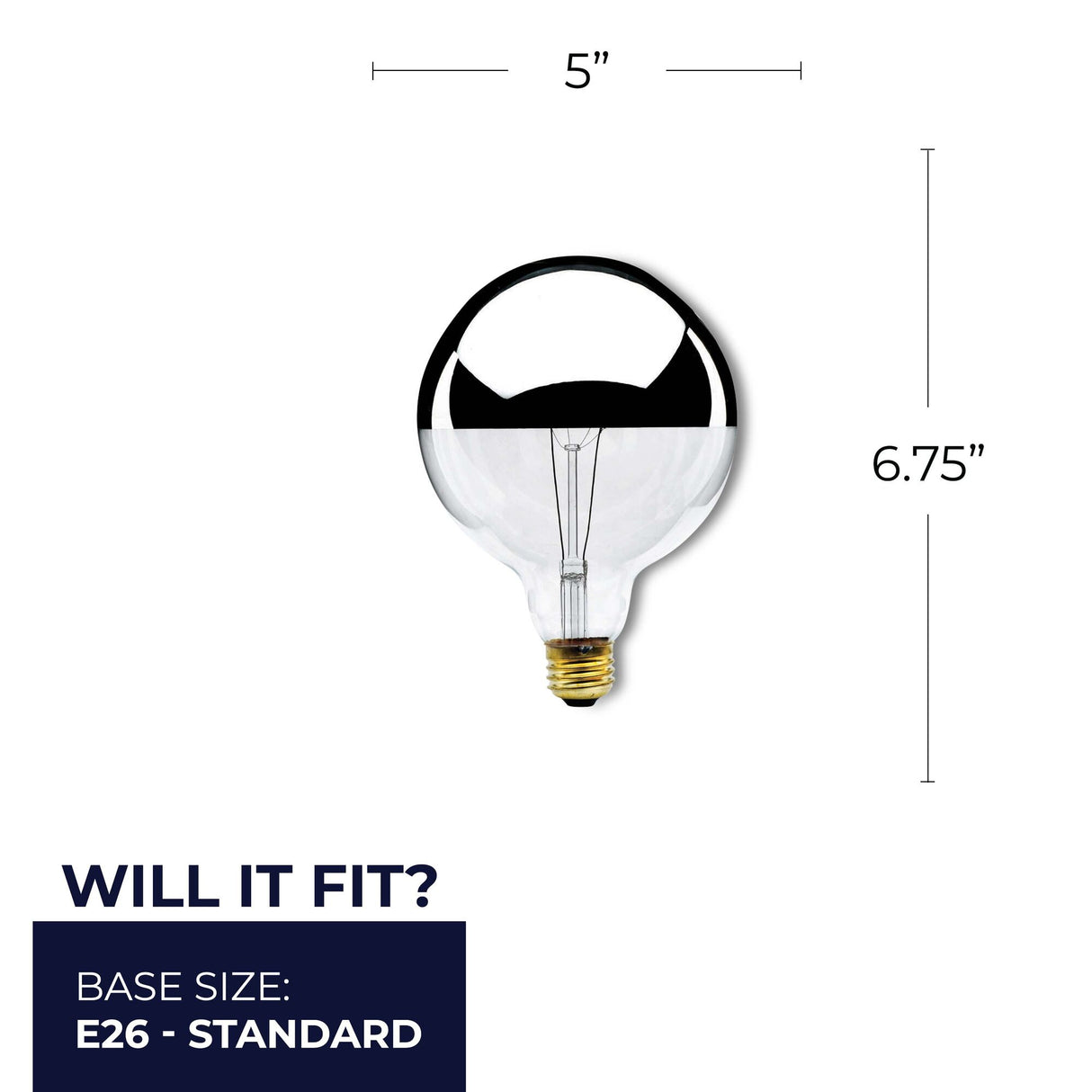 Bulbrite 862026 60W Incandescent G40 Light Bulb 2700K Dimmable E26 520 Lumens 120V 6PK