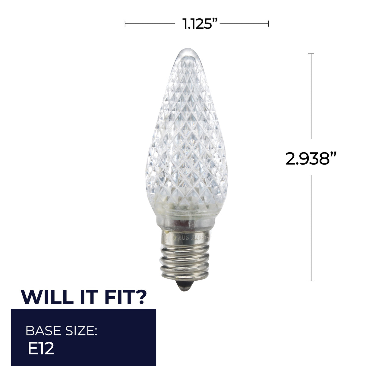 Bulbrite 862030 Bulbrite Pack of (25) 0.6 Watt Clear C9 LED Light Bulbs Intermediate (E17) Base, 2700K Warm White Light
