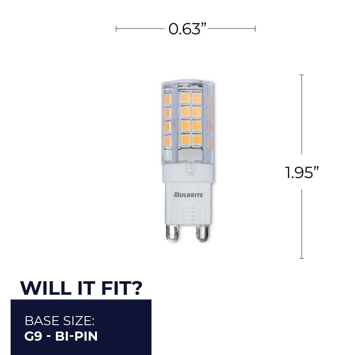 Bulbrite 861513 Bulbrite LED Pack of (2) 120-Volt Frost T5 Specialty Mini Bulbs with G9 (Bi-Pin) Base, 3.5 Watt, 3000K (Soft White Light)