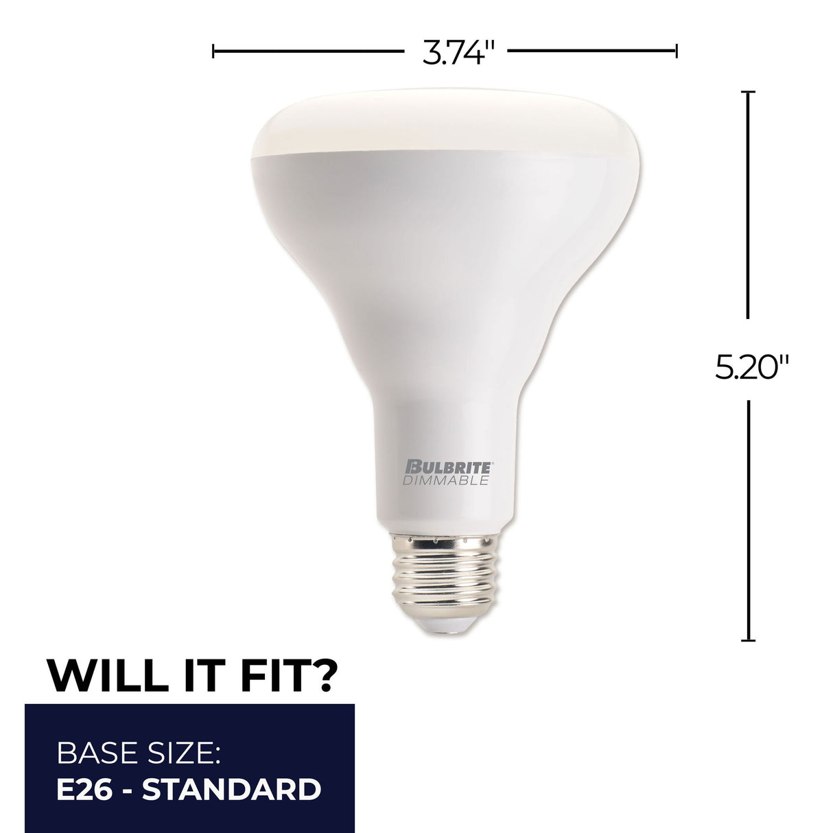 Bulbrite 862960 Bulbrite LED Filament 8 Watt Dimmable BR30 Light Bulb with Frost Glass Finish and Medium (E26) Base - 3000K (Soft White Light), 650 Lumens-24PK