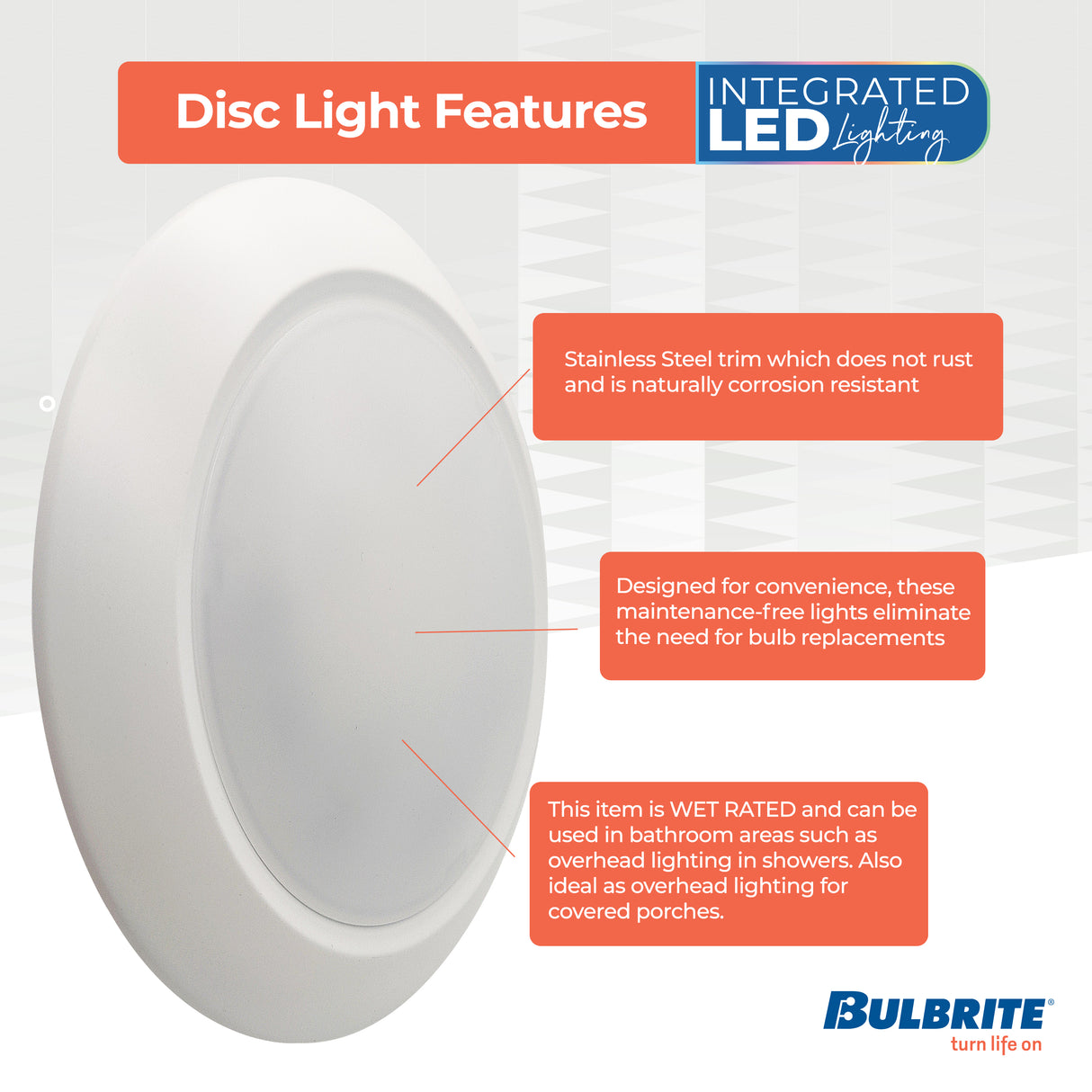 Bulbrite 773276 Bulbrite 25-Watt LED 10" Disc, 5 CCT - 27/30/35/40/50K 2000 Lumens