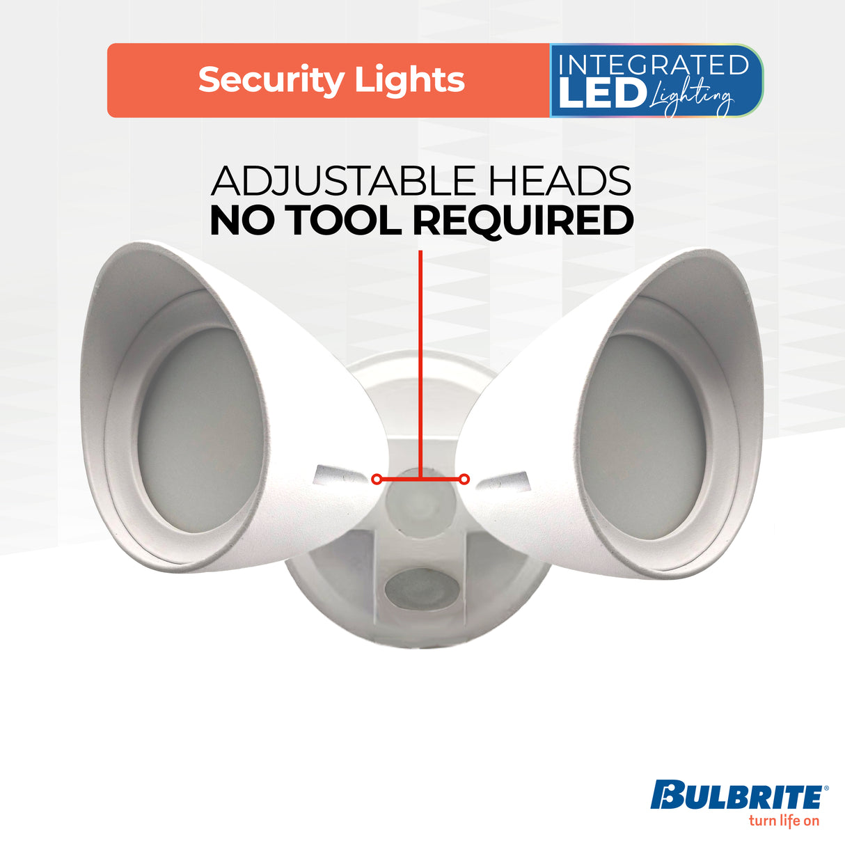 Bulbrite 773700 Wired Outdoor 2-Head LED Security Flood Light, White Finish