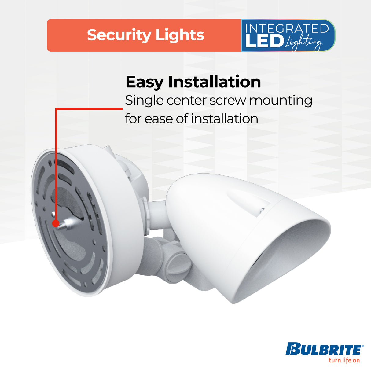 Bulbrite 773700 Wired Outdoor 2-Head LED Security Flood Light, White Finish