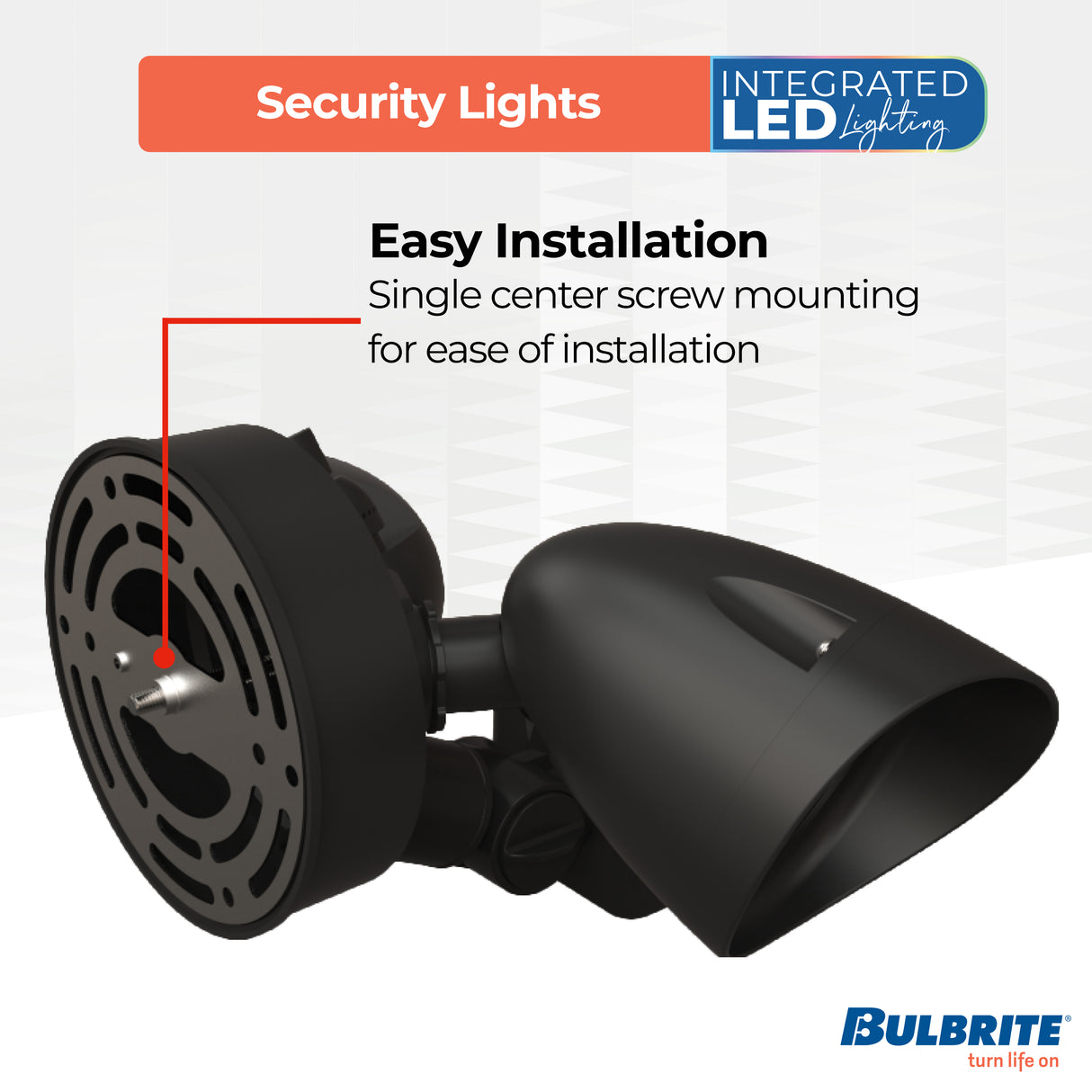 Bulbrite 773701 Wired Outdoor 2-Head LED Security Flood Light, Black Finish