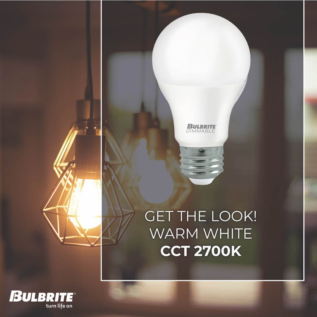 Bulbrite 774257 LED Filament Pack of 25, 9 Watt Dimmable A19 Light Bulb with Frost Finish and Medium Screw E26 Base - 2700K (Warm White Light) 800 lumens