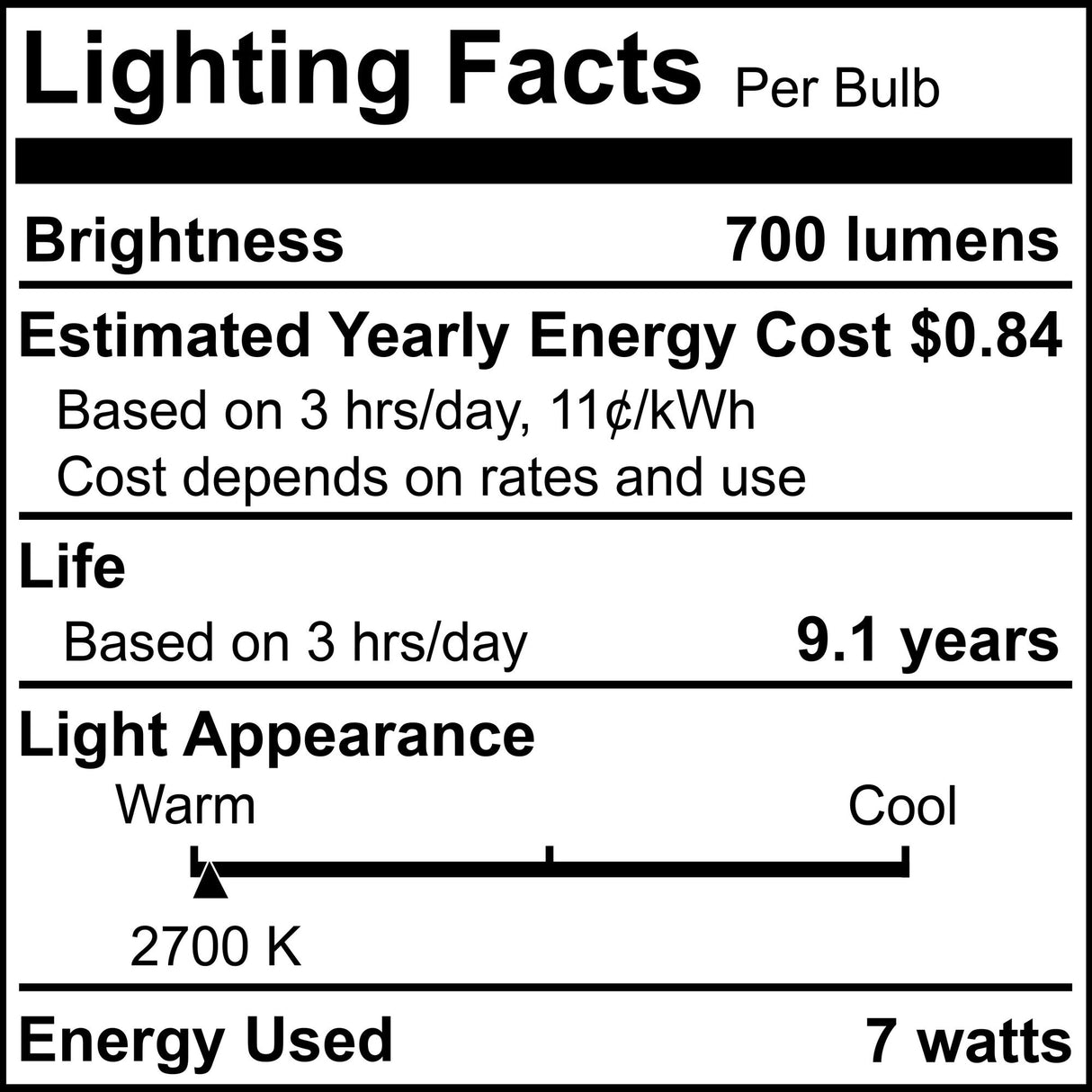 Bulbrite 861635 7W LED A15 Light Bulb 2700K Dimmable E26 700 Lumens 120V 4PK