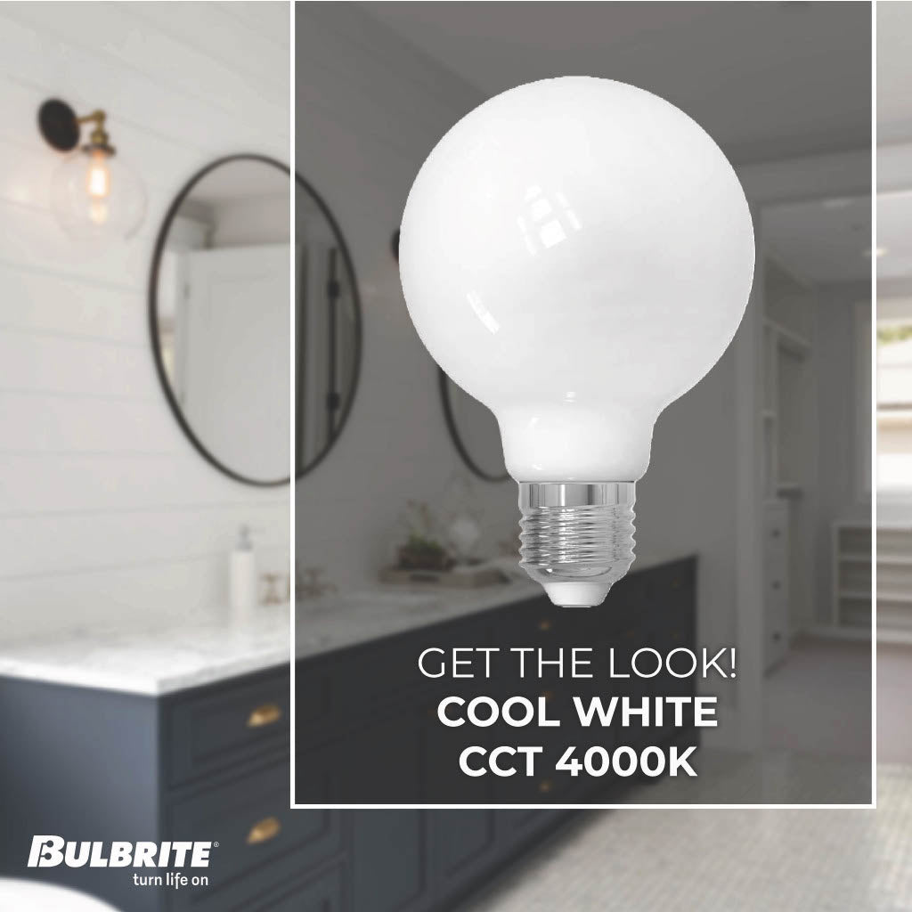 Bulbrite 862304 7W LED A19 Light Bulb 4000K Dimmable E26 800 Lumens 120V 4PK