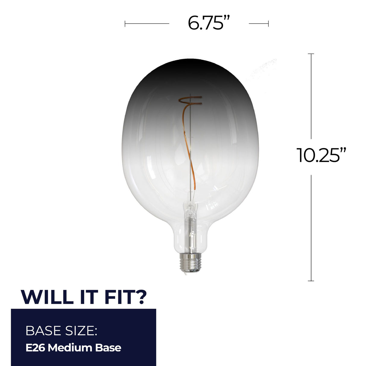 Bulbrite 776321 Bulbrite Gradient 4.5 Watt C53 LED Filament Light Bulb with a Clear/Smoke Finish and Medium Screw (E26) Base - 3000K, 200 Lumens