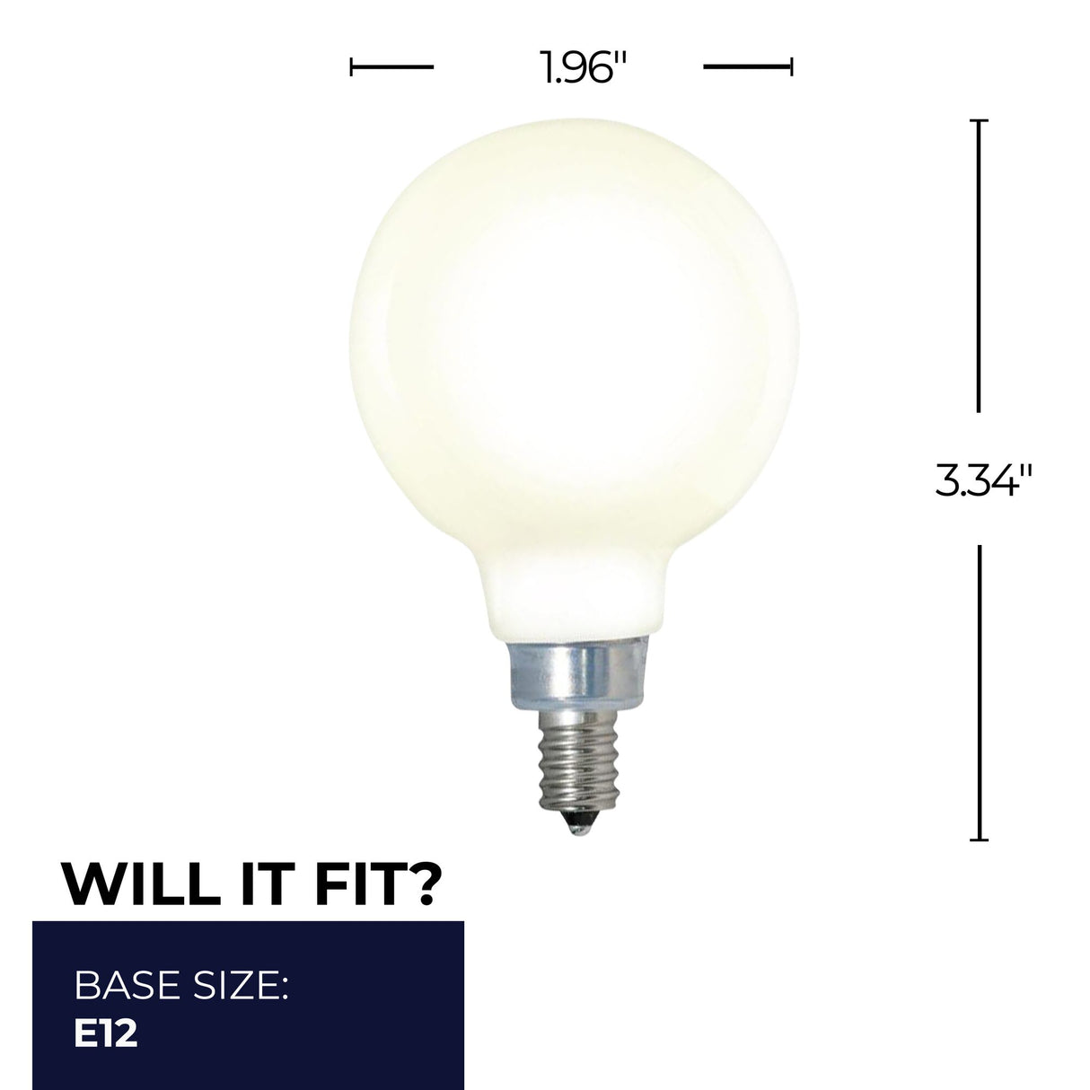 Bulbrite 862695 Bulbrite LED Filament Pack of (4) 4 Watt Dimmable G16 Light Bulbs with Milky Finish and Candelabra (E12) Base - 3000K (Soft White Light), 360 Lumens