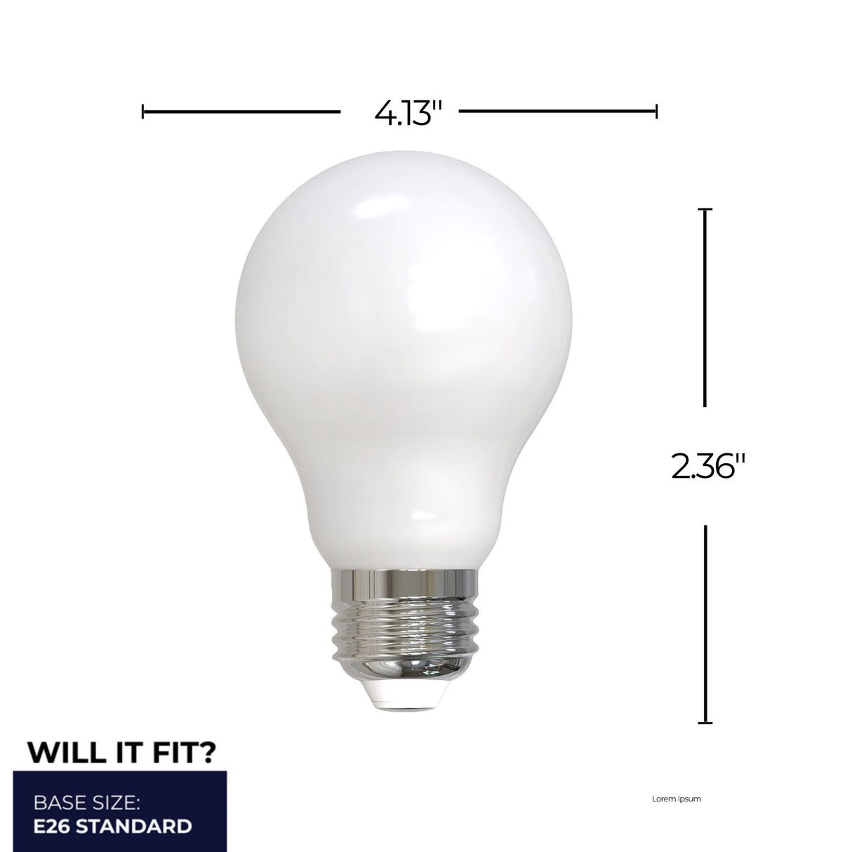 Bulbrite 862305 Bulbrite LED Filament Pack of (4) 14 Watt Dimmable A19 Light Bulb with Milky Glass Finish and Medium (E26) Base - 4000K (Cool White Light), 1400 Lumens