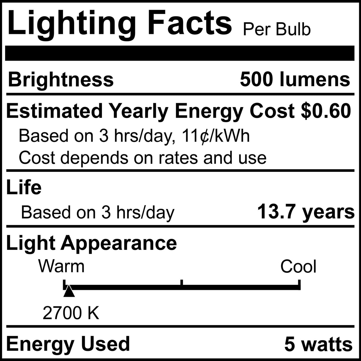 Bulbrite 861763 5W LED B11 Light Bulb 2700K Dimmable E12 500 Lumens 120V 24PK