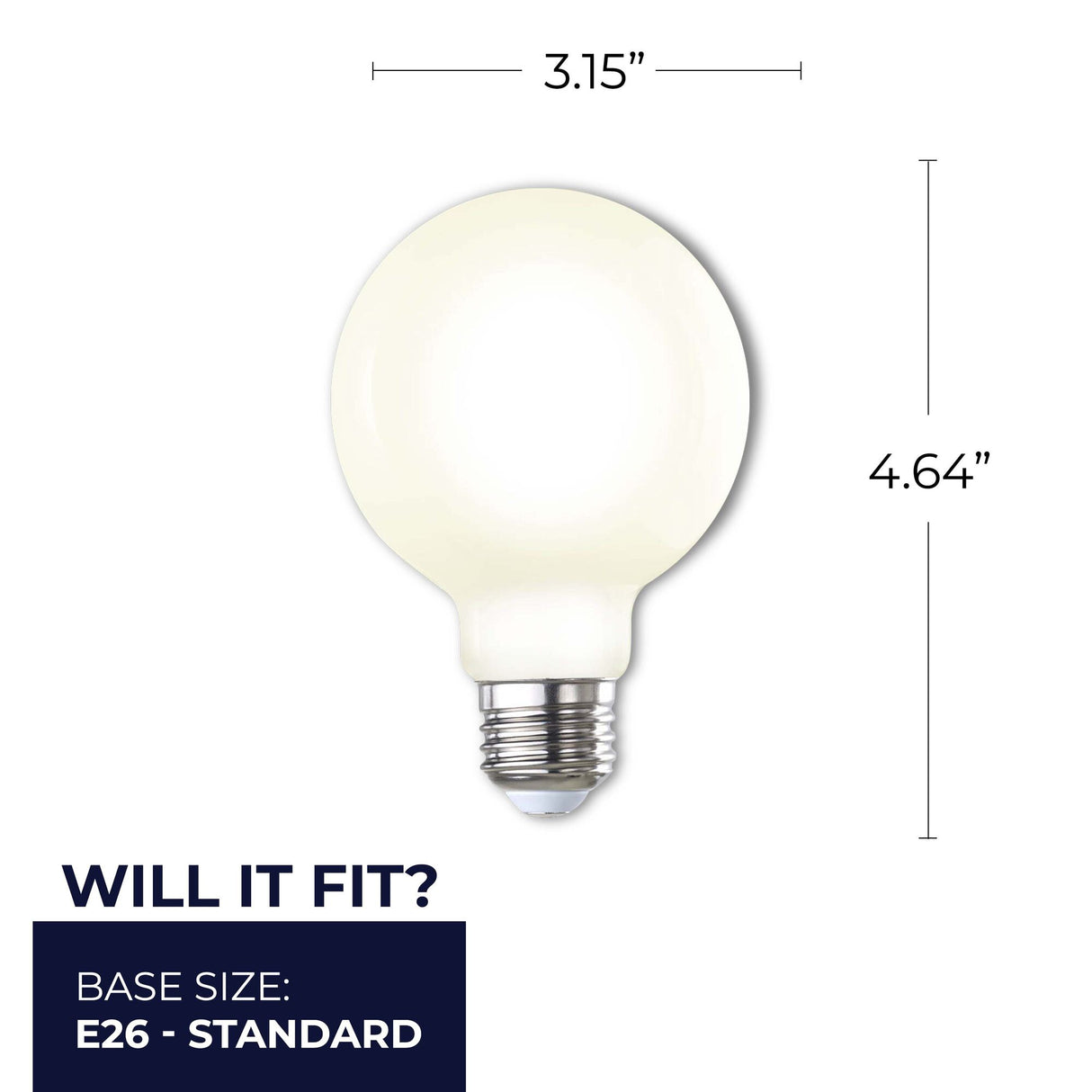 Bulbrite 862893 Bulbrite LED Filament Pack of (4) 8.5 Watt Dimmable G25 Light Bulb with a Milky Finish and Medium Screw (E26) Base - 2700K (Warm White Light), 800 Lumens