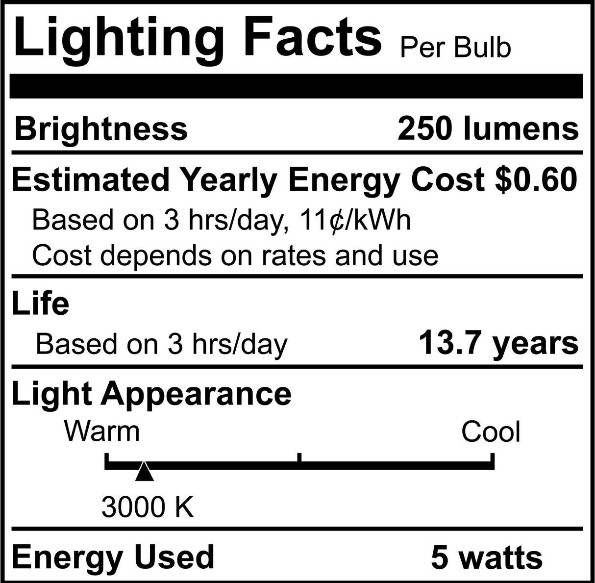 Bulbrite 862772 5W LED T9 Light Bulb 3000K Dimmable E26 300 Lumens 120V 4PK