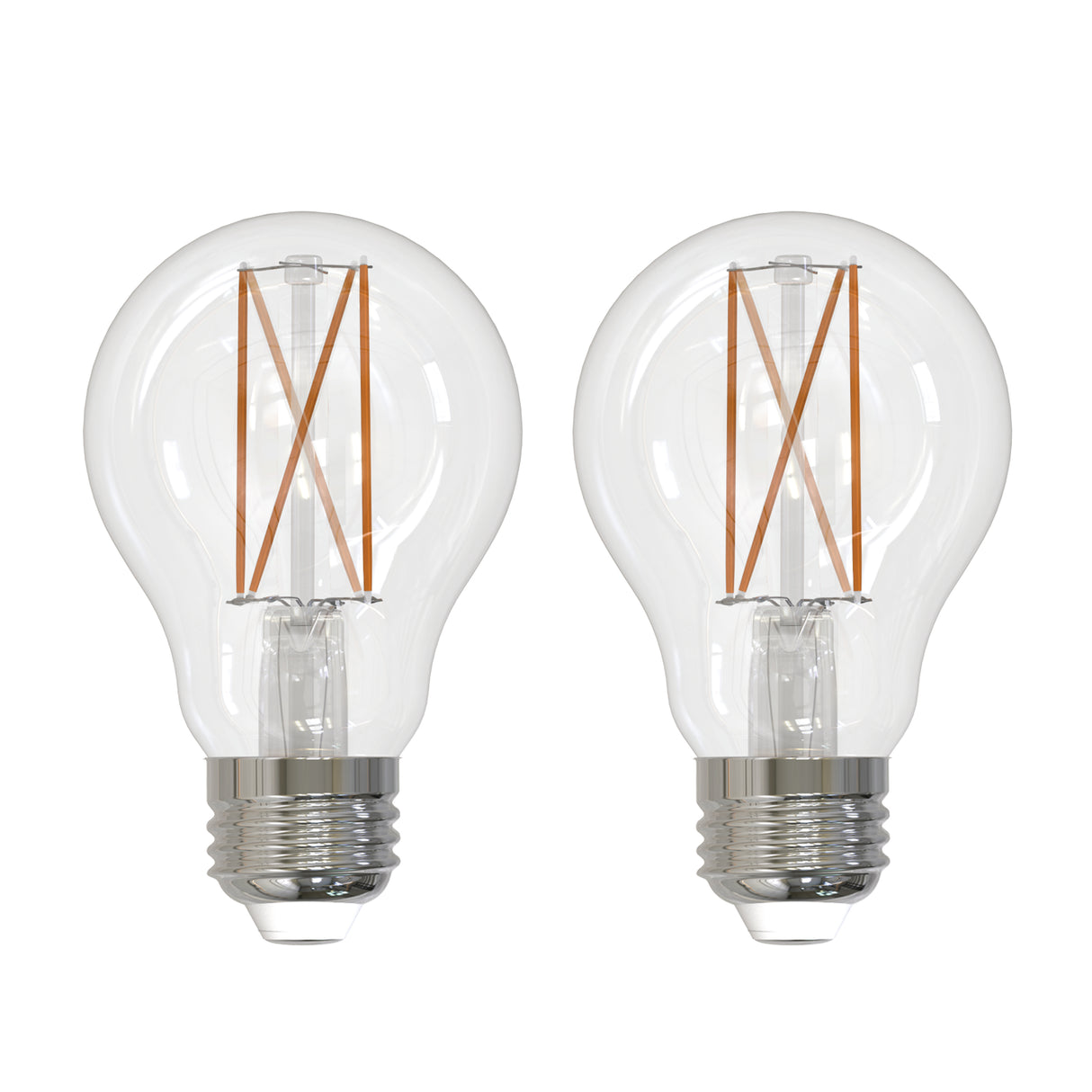 Bulbrite 860997 Bulbrite Pack of (2) 5 Watt Dimmable Clear Filament A19 Medium (E26) LED Bulb - 450 Lumens, 2700K, and 90 CRI