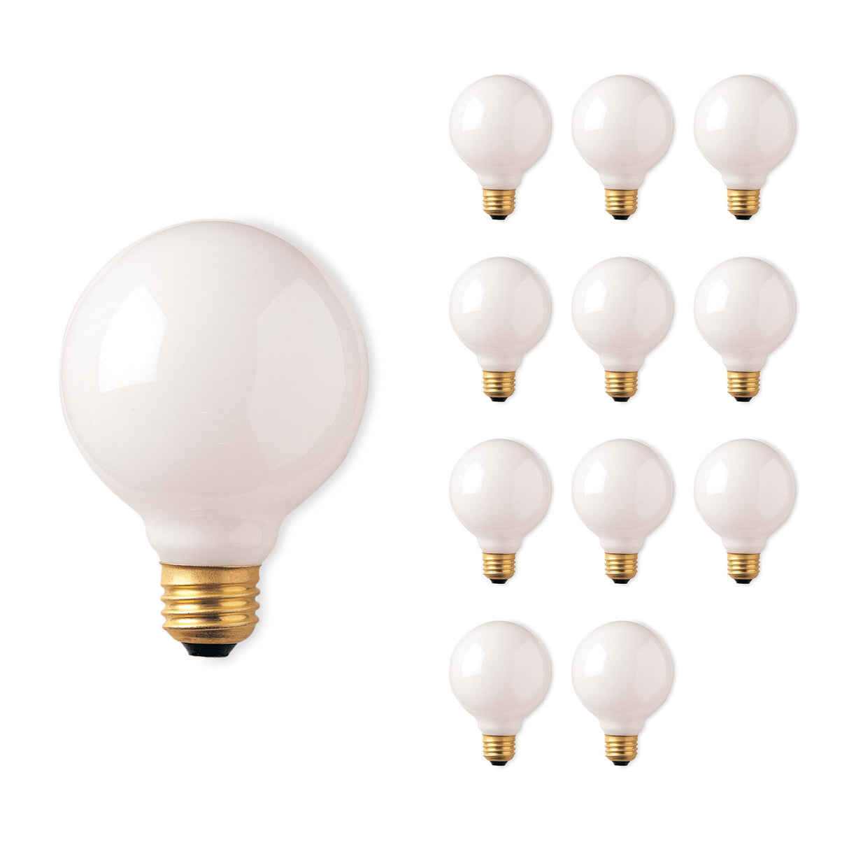 Bulbrite 861219 Bulbrite Incandescent G30 Medium Screw Base (E26) White finish Light Bulb, 40 Watt, 12-Pack