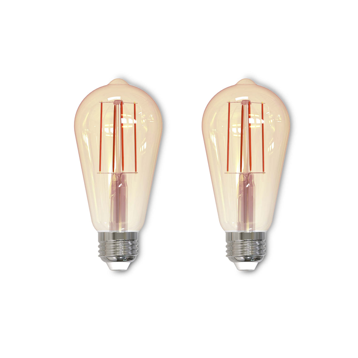 Bulbrite 861410 Bulbrite Pack of (2) 7 Watt Dimmable Antique Filament ST18 Medium (E26) LED Bulb - 650 Lumens, 2100K, and 80 CRI