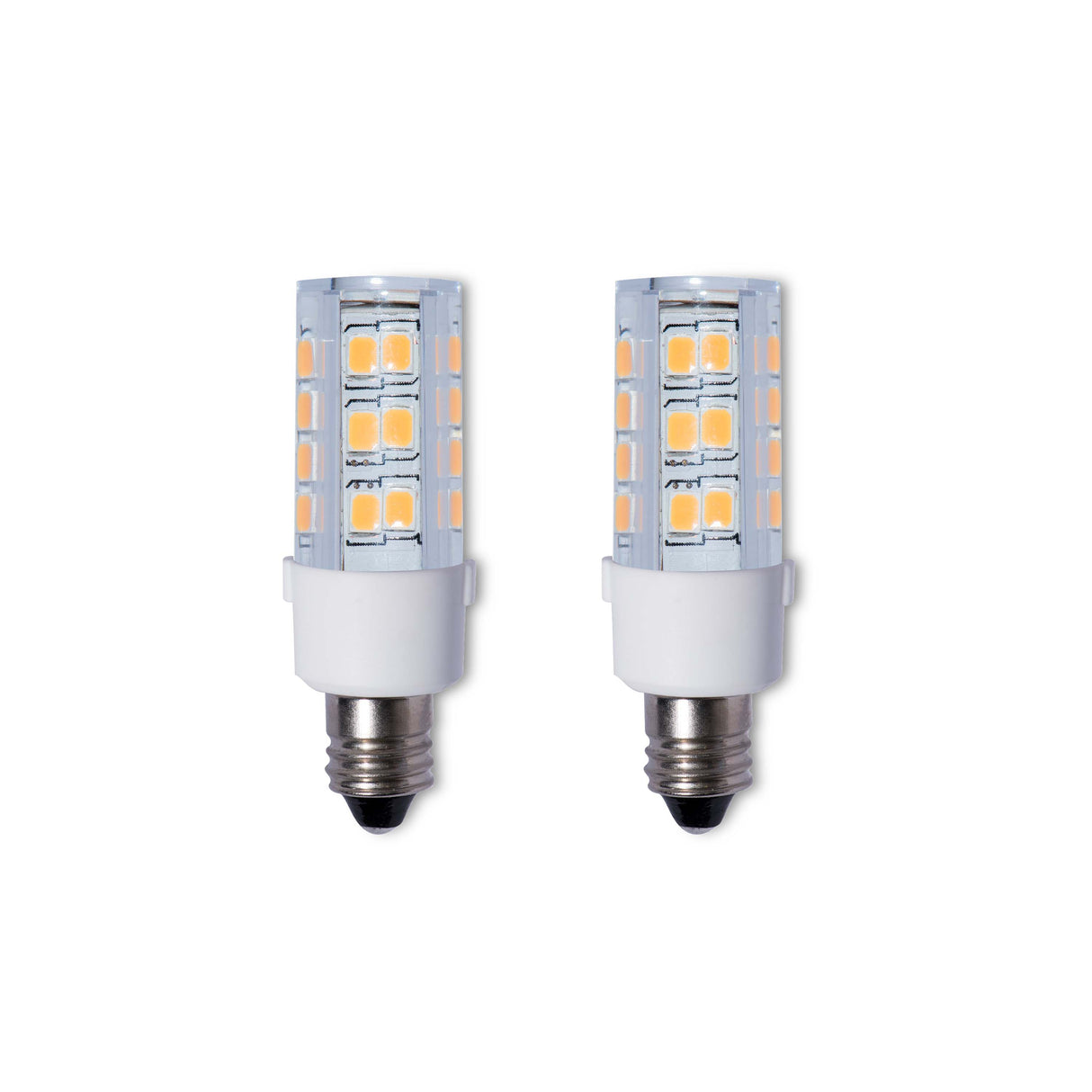 Bulbrite 861530 Bulbrite Pack of (2) LED Mini T4 Dimmable Candelabra Screw Base (E12) Light Bulb 35 Watt Equivalent 2700K, Clear