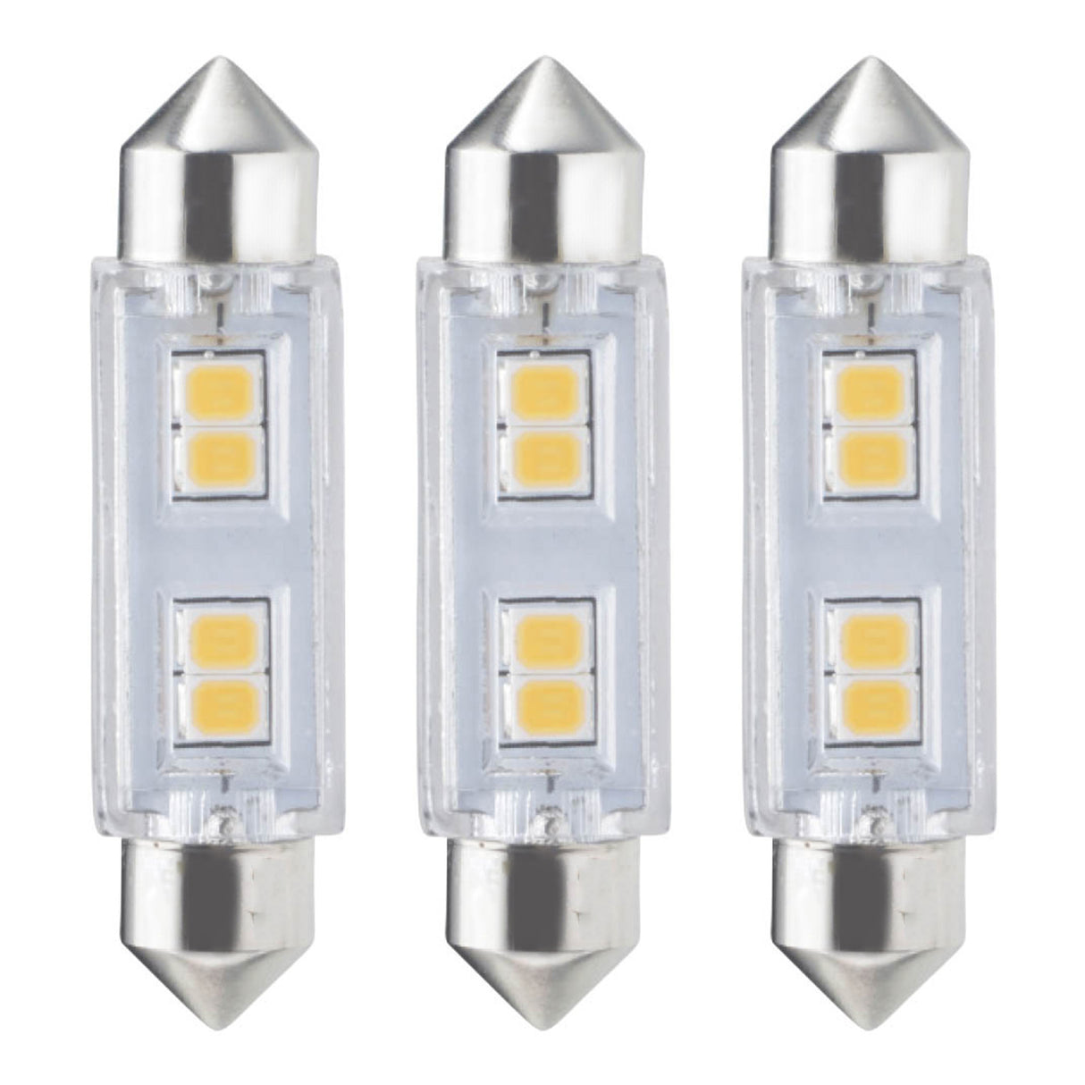 Bulbrite 861534 Bulbrite LED Mini T3 Non-Dimmable Festoon Base 24V Light Bulb 20 Watt Equivalent 3000K, Clear 3-Pack , Soft White