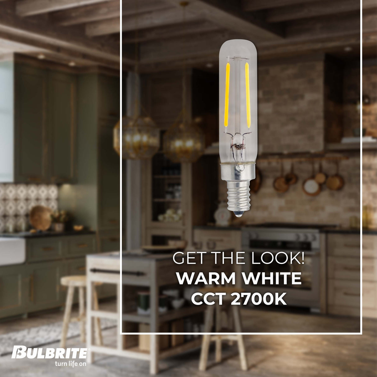 Bulbrite 862915 Bulbrite LED 2.5 Watt Dimmable T6 Light Bulb with a Clear Finish and a Candelabra Screw E12 - 2700K (Warm White Light) 250 lumens