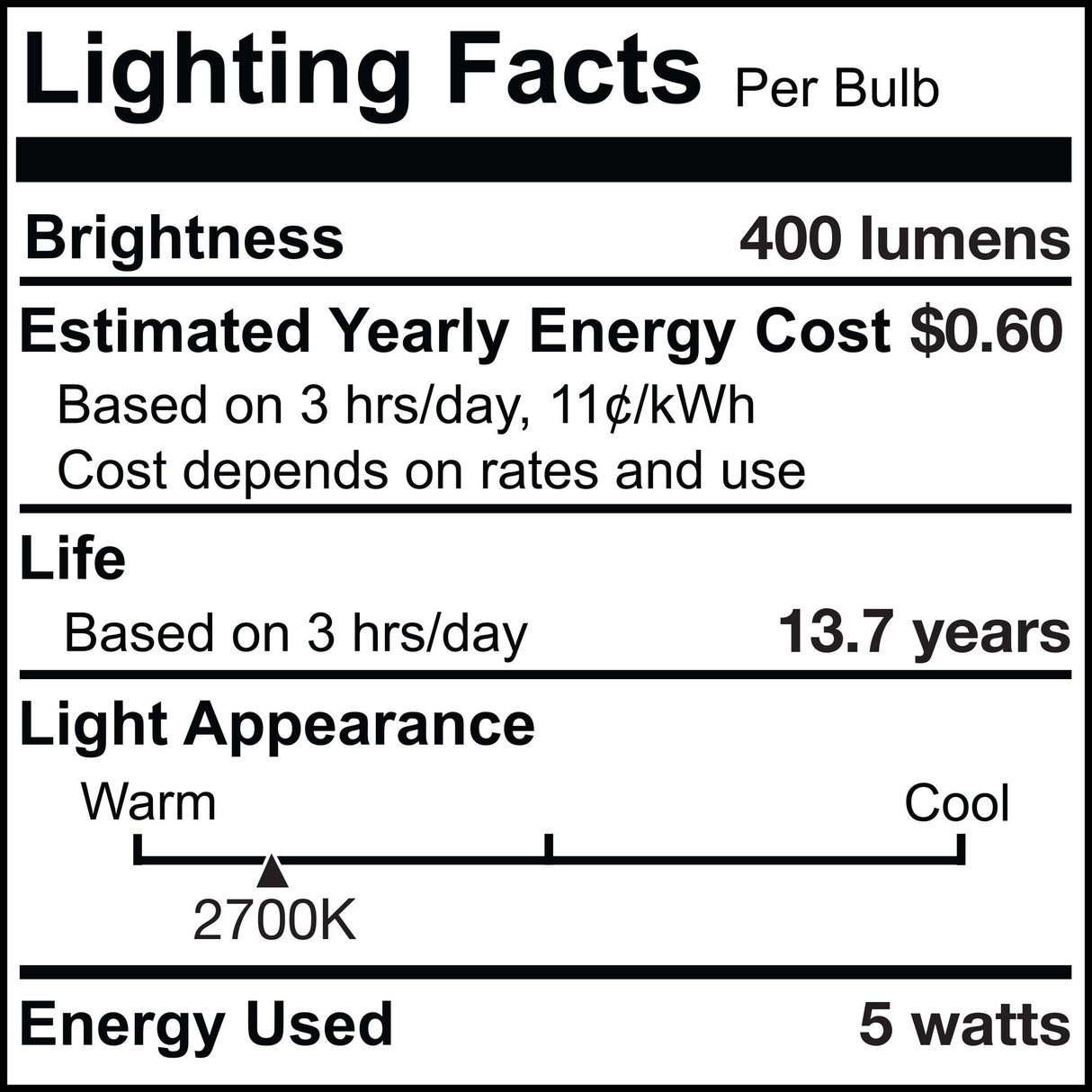 Bulbrite 861575 5W LED T9 Light Bulb 2700K Dimmable E26 400 Lumens 120V 2PK