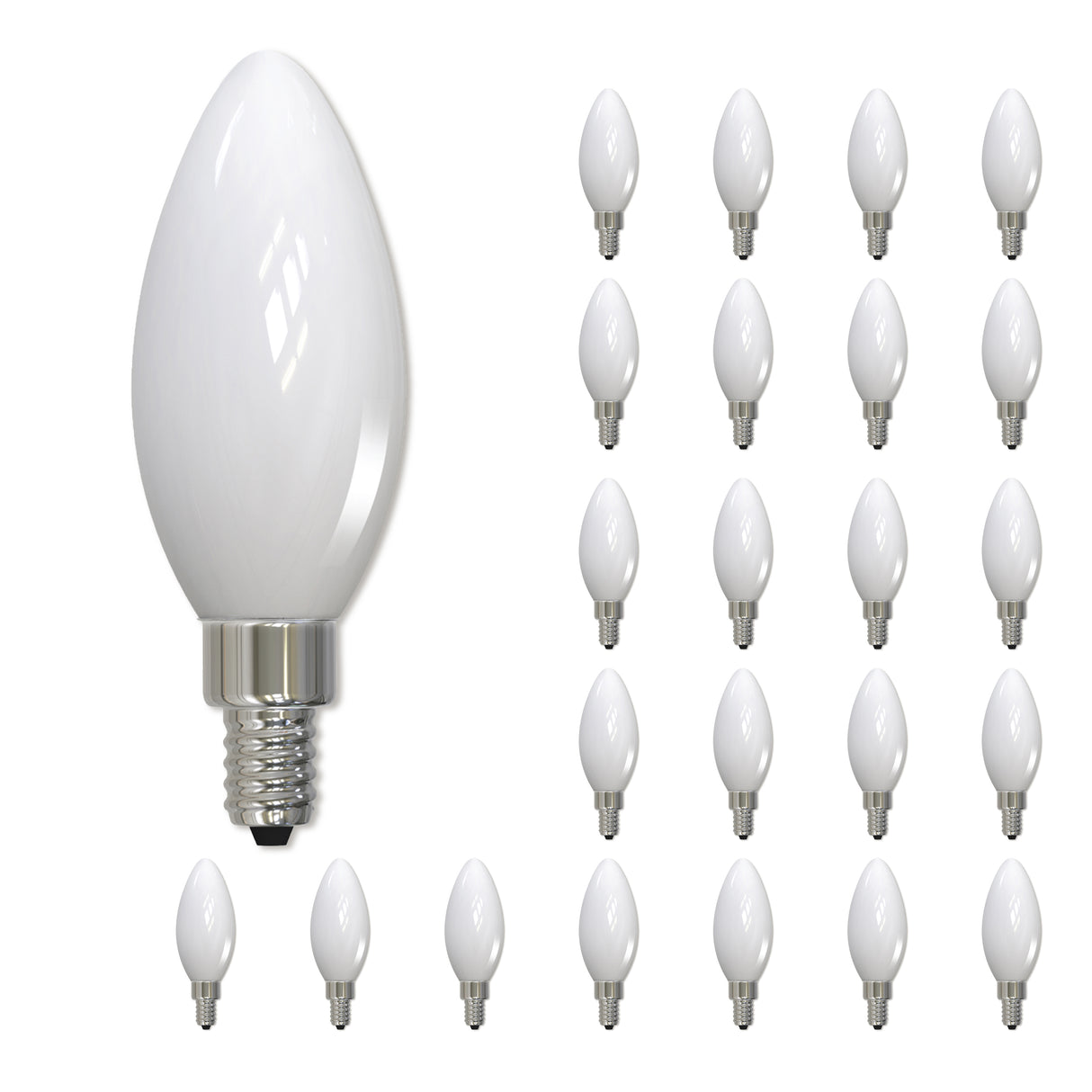Bulbrite 861742 4.5W LED B11 Light Bulb 3000K Dimmable E12 400 Lumens 120V 24PK