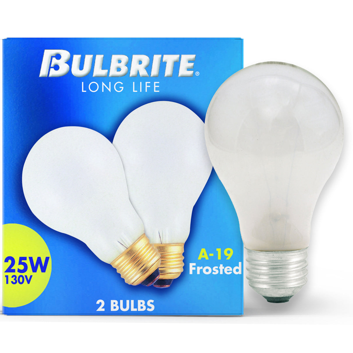 Bulbrite 861943 25W Incandescent A19 Light Bulb 2700K Dimmable E26 110 Lumens 130V 50PK