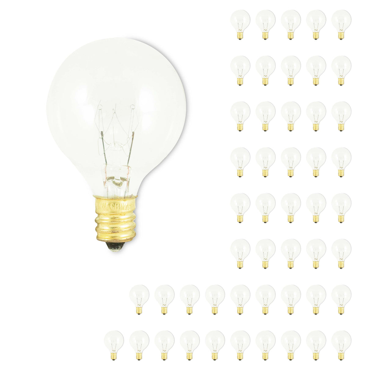 Bulbrite 861953 10W Incandescent G12 Light Bulb 2700K Dimmable E12 50 Lumens 130V 50PK