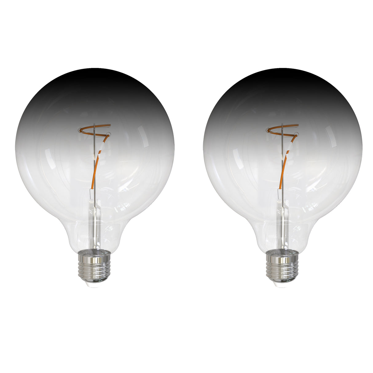 Bulbrite 862110 Bulbrite LED Filament Pack of (2) 4.5 Watt Dimmable G40 Light Bulb with Clear/Smoke Glass Finish and Medium (E26) Base - 3000K (Soft White Light), 200 Lumens