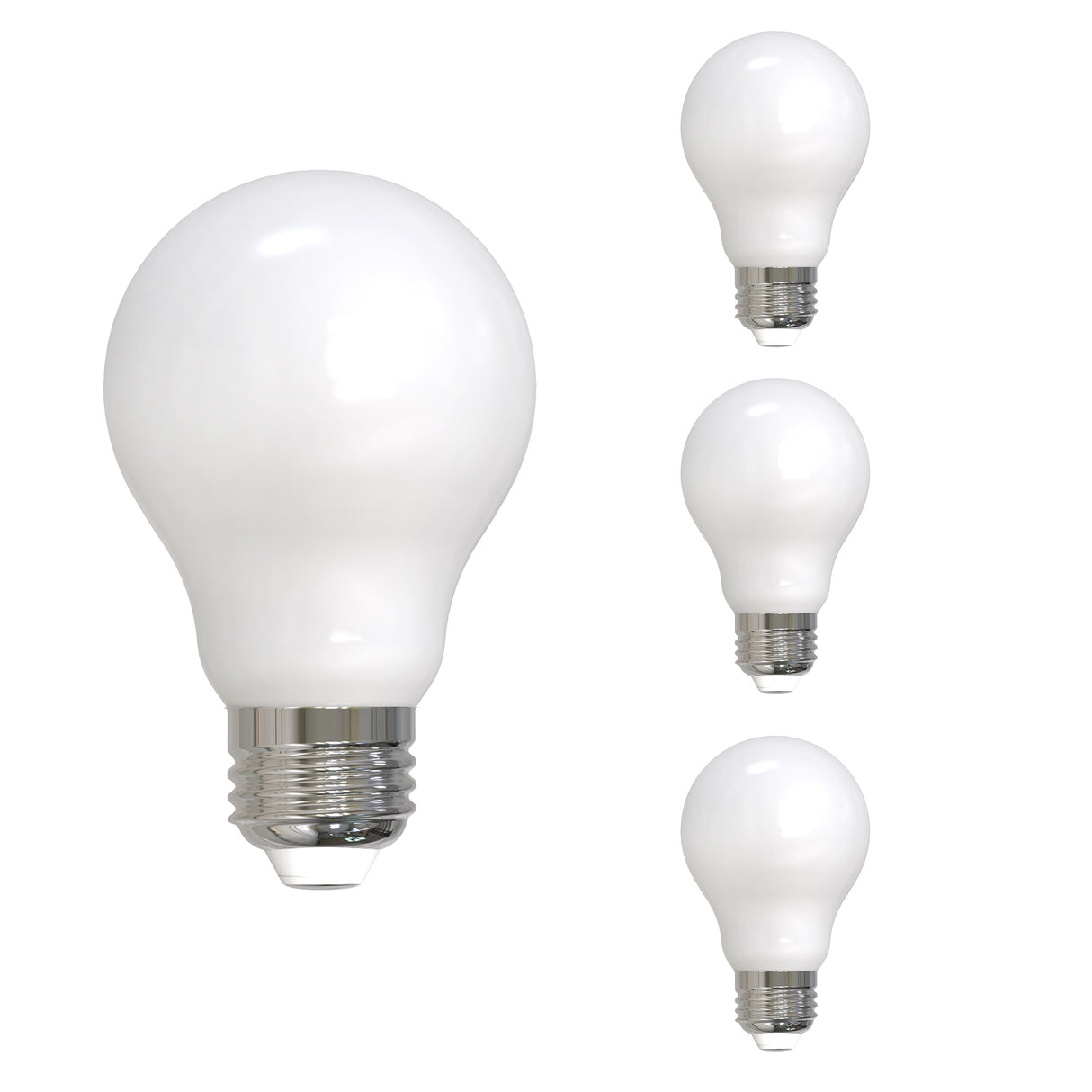 Bulbrite 862304 7W LED A19 Light Bulb 4000K Dimmable E26 800 Lumens 120V 4PK
