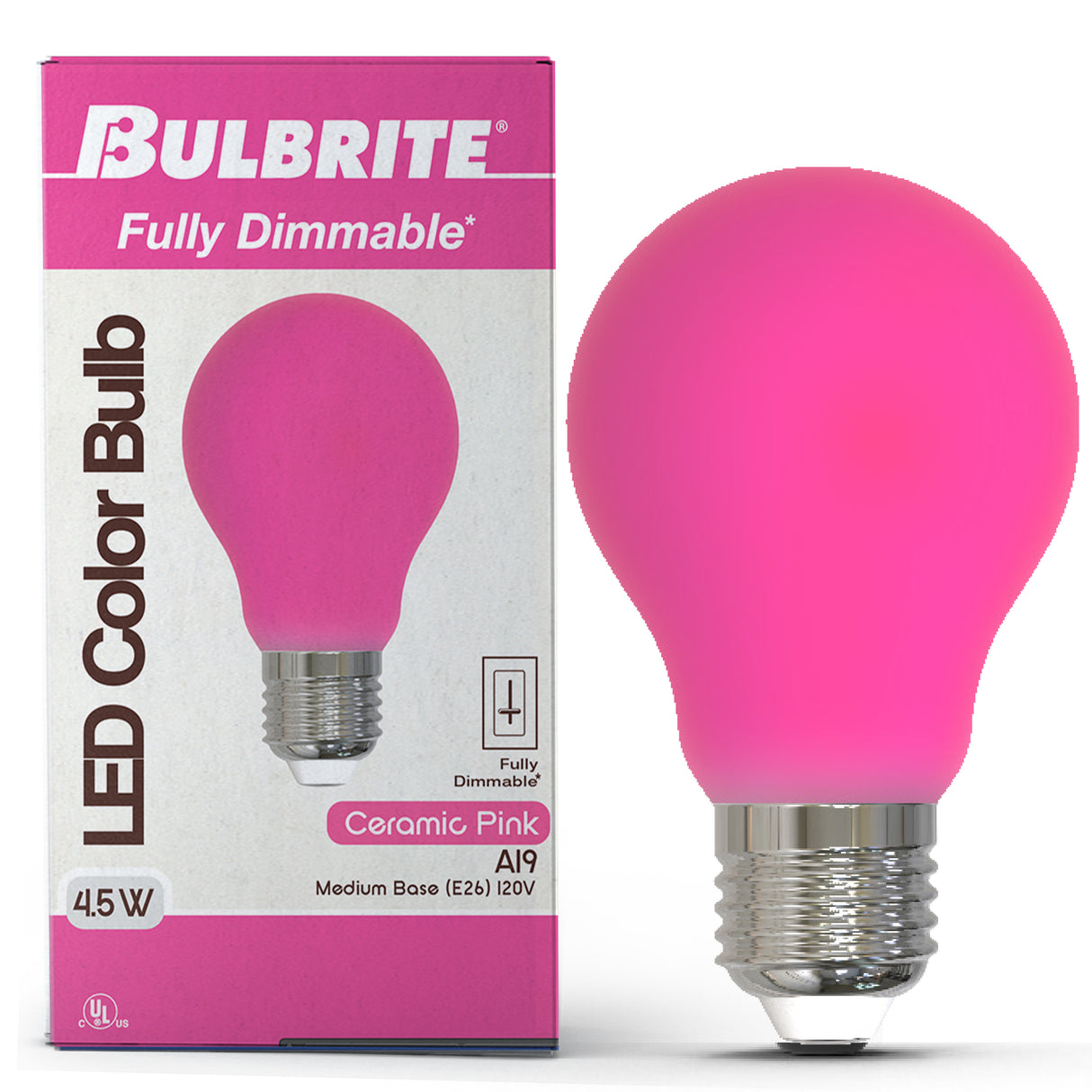 Bulbrite 862317 25-Watt Equivalent Ceramic Pink Color A19 Weatherproof Outdoor E26 Medium Base
LED Light Bulb