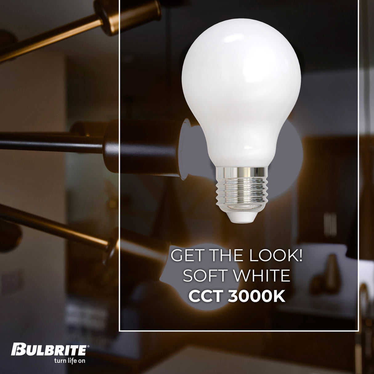 Bulbrite 862847 Bulbrite LED Filament Pack of (4) 7 Watt Dimmable A19 Light Bulbs with Milky Finish and Medium (E26) Base - 3000K (Soft White Light), 800 Lumens