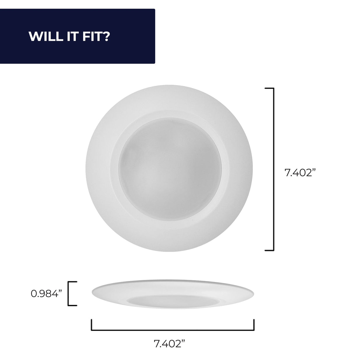 Bulbrite 862881 14W LED 7" Disc Light Bulb Color Selectable Dimmable E26 1100 Lumens 120V 4PK