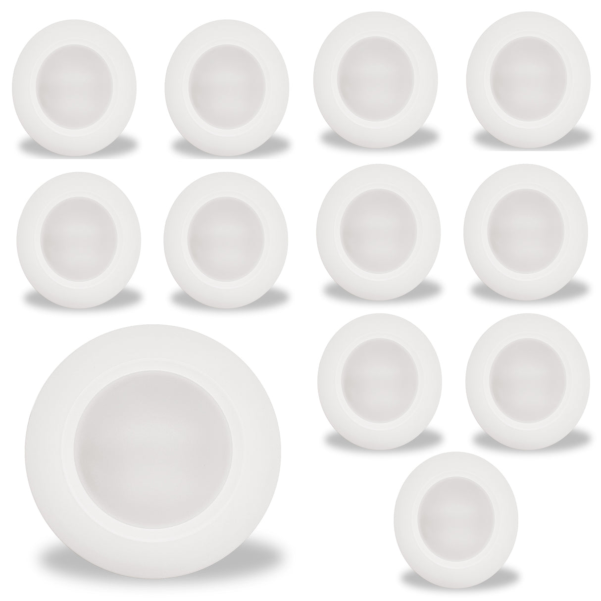 Bulbrite 862899 14W LED 7" ROUND DISC LIGHT 3000K WHITE ALUMINUM WITH PIGTAIL-12PK