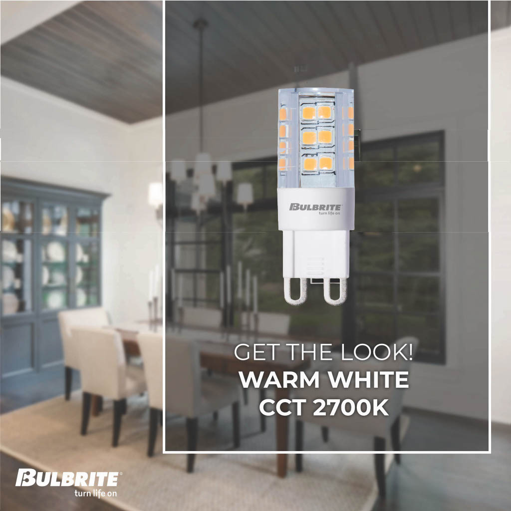 Bulbrite 862913 Bulbrite LED 3.5 Watt Dimmable T5 Light Bulb with a Frost Finish and a Bi-Pin G9 - 2700K (Warm White Light) 330 lumens