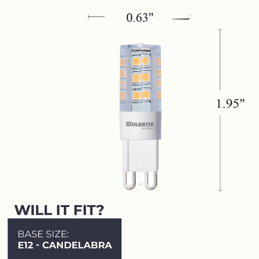 Bulbrite 862913 Bulbrite LED 3.5 Watt Dimmable T5 Light Bulb with a Frost Finish and a Bi-Pin G9 - 2700K (Warm White Light) 330 lumens