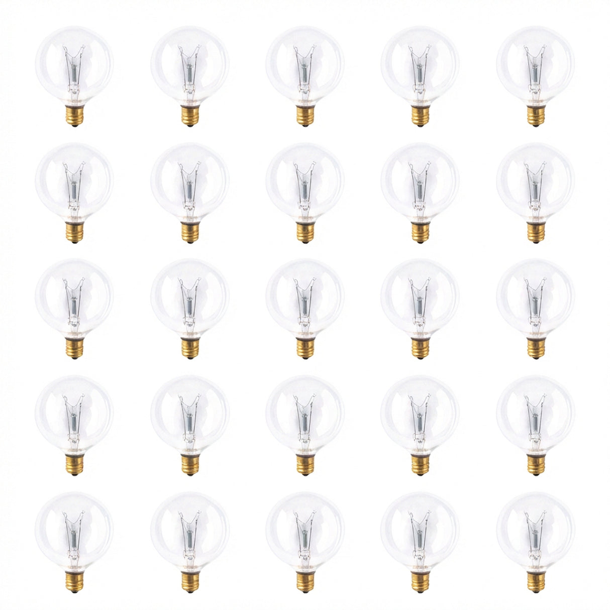 Bulbrite 863013 Bulbrite Incandescent 15 Watt G16.5 Light Bulbs with a Clear Finish and Candelabra Screw (E12) Base, 2700K (Warm White Light)
