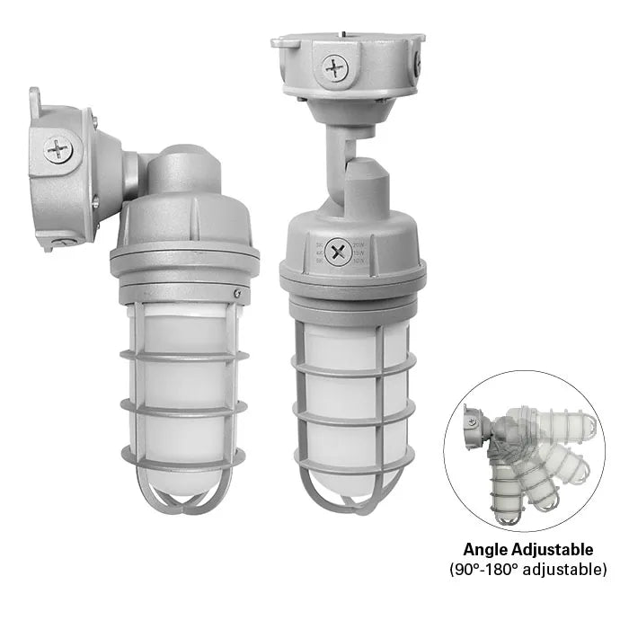 NaturaLED 9544 VTJ20S/8C3/GY/MV-PHO 10/15/20W LED Vapor Tight Jelly Jar Fixture 3000K/4000K/5000K 120-277V