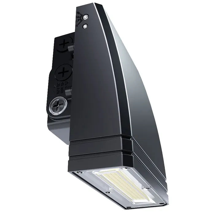 NaturaLED 9590 FXSWP45SW/8CCT3/BK/347-PHO 15/28/45W LED Slim Adjustable Angle Wall Pack Black Finish + Photocell 30K/40K/50K 120-347V