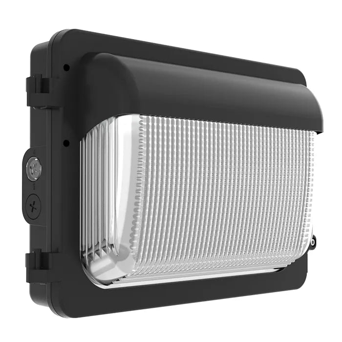 NaturaLED 9673 FXTWX100SW/8CCT3/BK-PHO 60/80/100W LED Compact Traditional Wall Pack Black Finish + Photocell 30K/40K/50K 120-277V