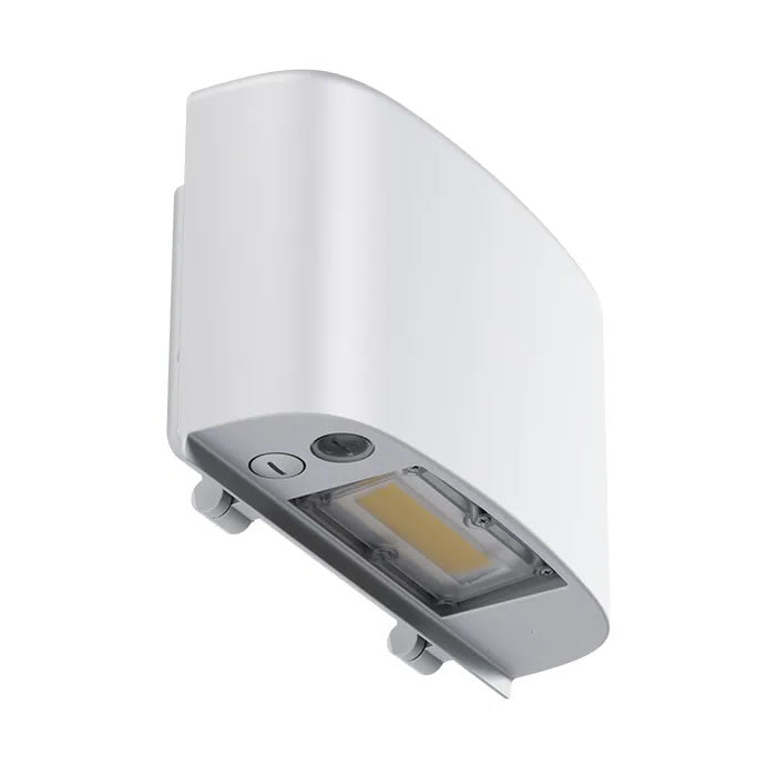 NaturaLED 9708 CWX40S/8C3/WH-PHO 15/28/40W LED Full Cut-Off Compact Wall Pack White Finish + Photocell 30K/40K/50K 120-277V