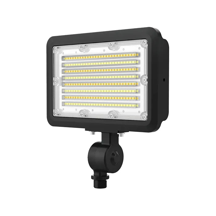 NaturaLED 9735 FXFDL60SW/77/CCT3/BK-KNC 40/50/60W LED Flood Light Black Finish + Photocell + 1/2" Knuckle Mount 30K/40K/50K 120-277V