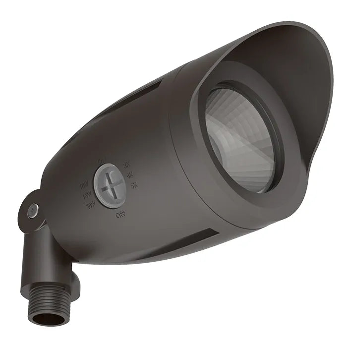 NaturaLED 9798 BFS20S/55/8C3/BZ/PHO-KNC 10-15-20W LED Bullet Landscape Flood Light 3000K/4000K/5000K Bronze Finish 120-277V