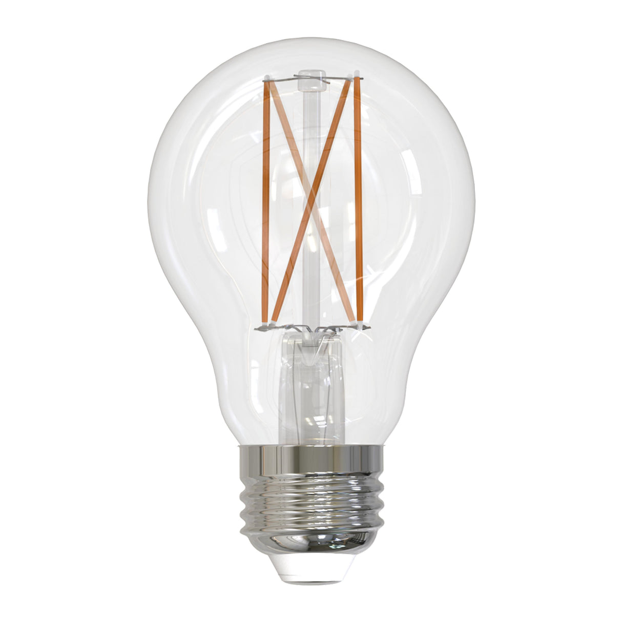 Bulbrite 776227 LED Filament Pack of 4, 7.6 Watt Dimmable A19 Light Bulb with Clear Finish and Medium Screw E26 Base - 3000K (Soft White Light) 800 lumens