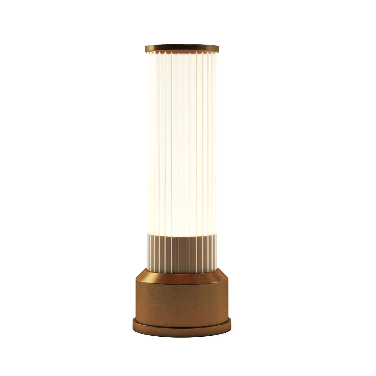 Kibun K70401 CANDLESTICK Rechargeable Cordless LED Table Lamp, 3-Levels Brightness Touch Sensor Control, Brushed Brass