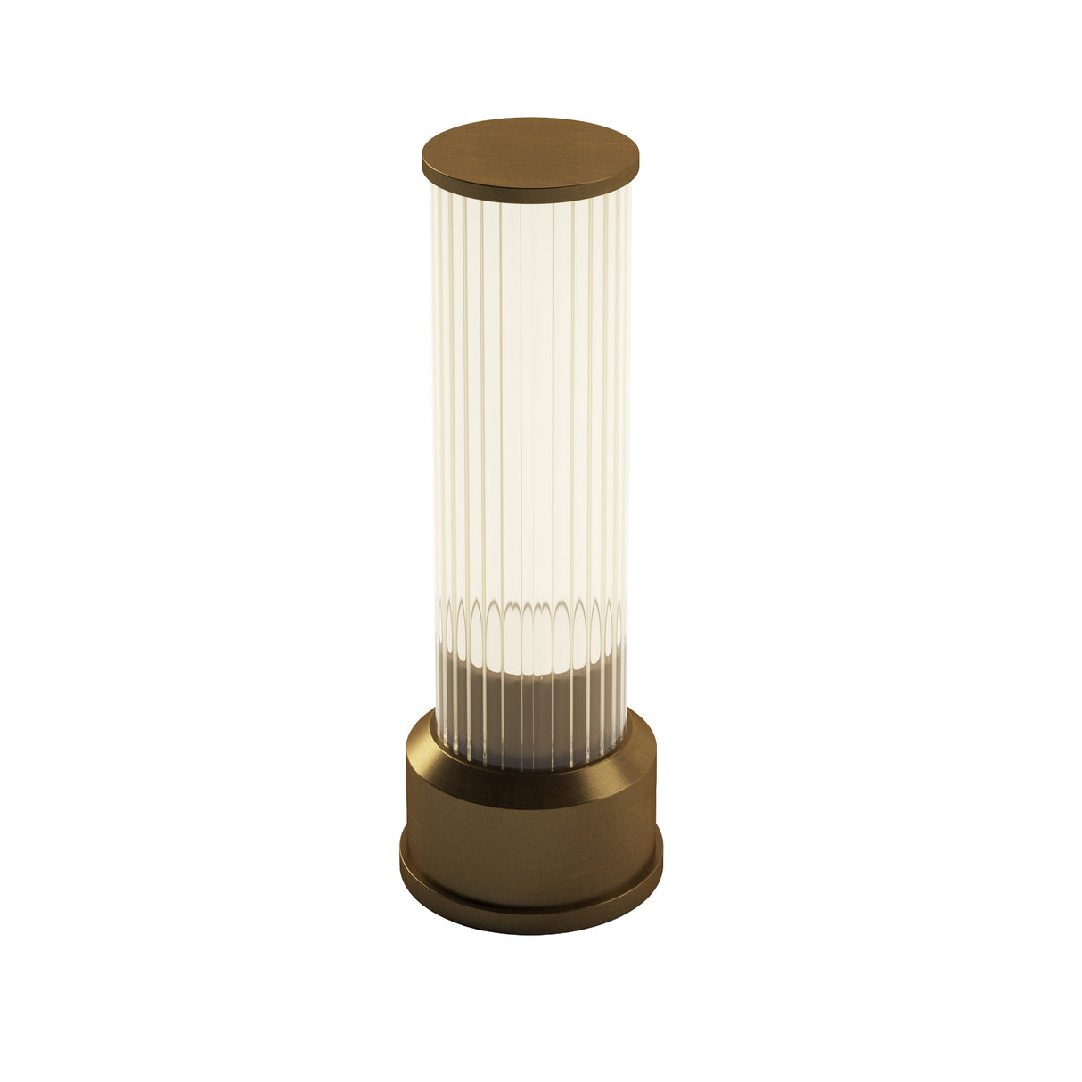 Kibun K70401 CANDLESTICK Rechargeable Cordless LED Table Lamp, 3-Levels Brightness Touch Sensor Control, Brushed Brass