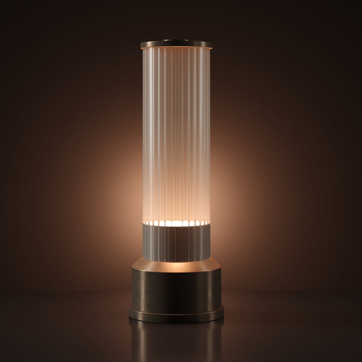 Kibun K70401 CANDLESTICK Rechargeable Cordless LED Table Lamp, 3-Levels Brightness Touch Sensor Control, Brushed Brass